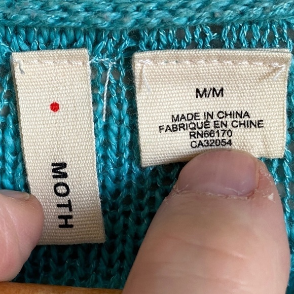 Moth Anthropologie Crochet Long Open Front Gradient Color Cardigan Size Medium - Picture 2 of 12